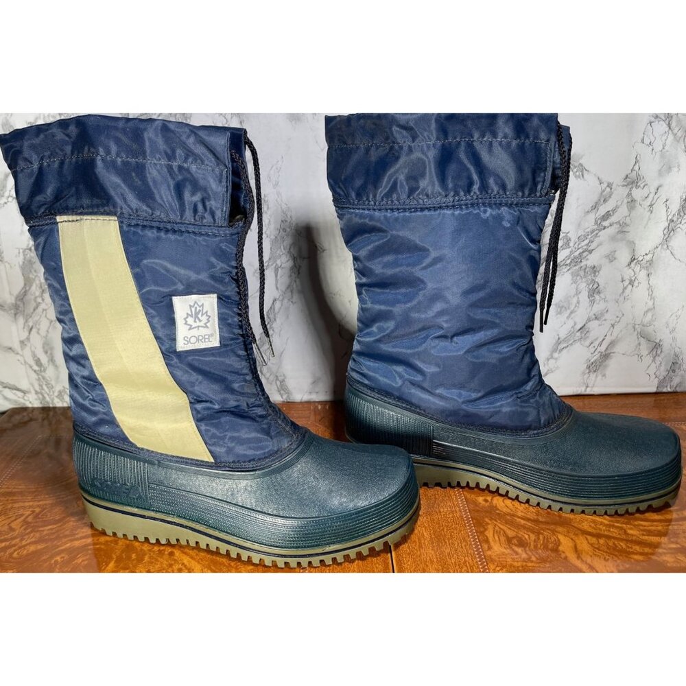 Sorel  Size 8 Insulated Winter Boots Blue & Gray Durable Traction Cold Weather - Picture 8 of 10